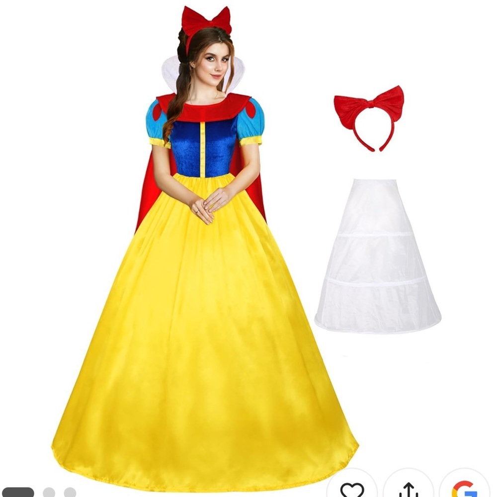 Yellow Blue Red Fairy Costume Maxi Dress with Bow Headband